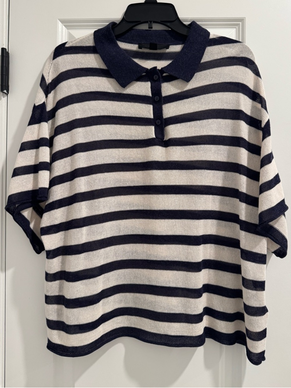Zara Linen Blend Striped Polo